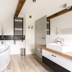 Bathroom in black and white