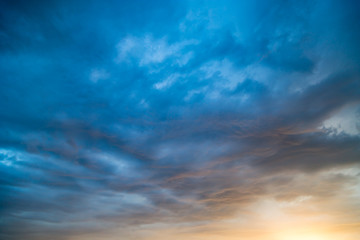 Clouds at sunset as background