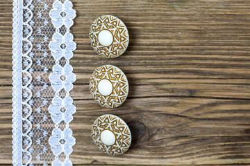 vintage button and lace tape