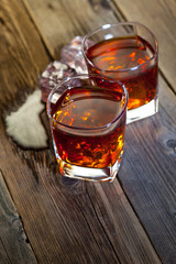whisky in glasses