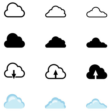 Vector Set of Cloud Icons