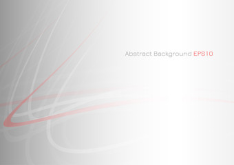 Abstract red curve on gray background with light