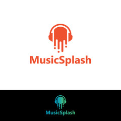 Music Splash Logo Template design