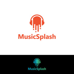 Music Splash Logo Template design