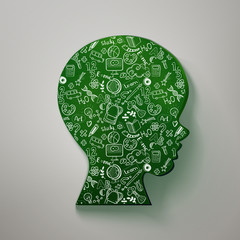 Kids contour chalkboard with doodles