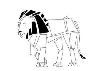 Lion abstract isolated on a white backgrounds vector illustration