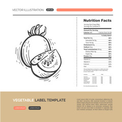 Vegetables label concept