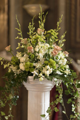 Fototapeta na wymiar Close up of a gorgeous flower bouquet, wedding time