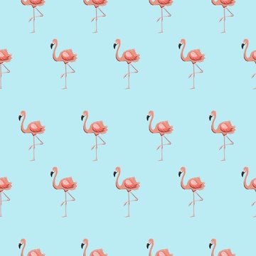 Flamingo seamless pattern. Flamingo Vector background design for fabric and decor