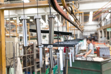 Each piece of metal conveyor belts go to various departments to make up finished goods in factory