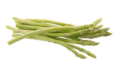 Bunch of green asparagus isolated on white background