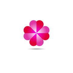 vector two tone pink half icon