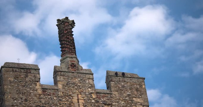 Time lapse of clouds over English castle