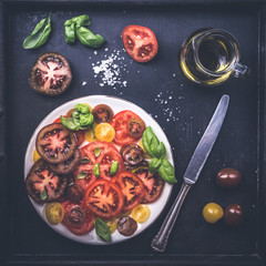 Colorful Tomato Salad with Basil