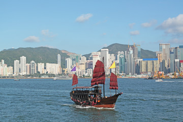 Obraz premium Junk boat in Hong Kong