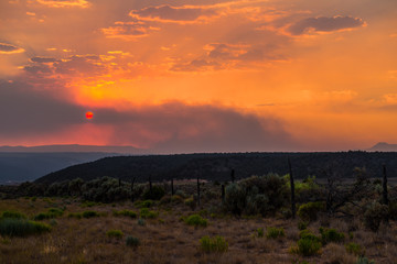 Utah  wildfire sunset.
