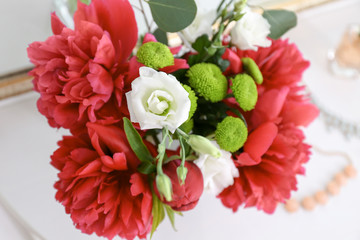Bouquet of beautiful flowers on light table