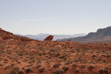 Beautiful desert and mountains of Valley of Fire, Nevada, USA.