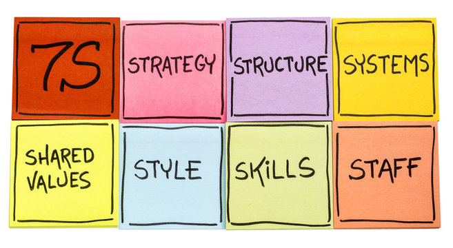 7S - organizational culture, analysis and development concept