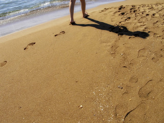 summer time  beach vacation and relaxation walk