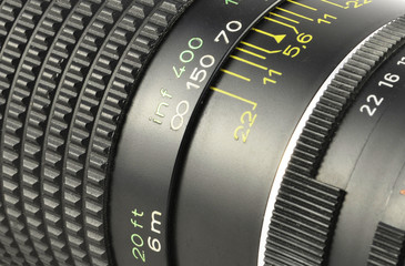 close-up of photographic lens