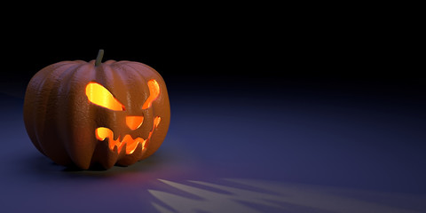 3D illustration of a halloween pumpkin