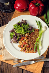 Hungarian goulash with potato pancakes