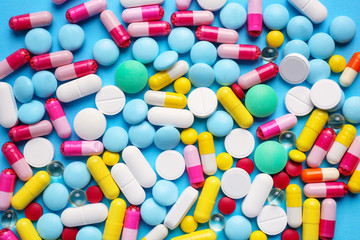 Closeup view of different pills