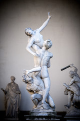 Rape of the Sabine Women. Loggia dei Lanzi Florence. Italy