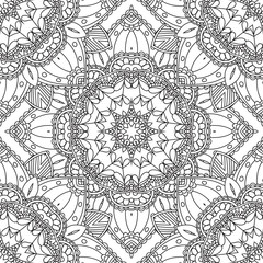 Coloring pages for adults.Decorative hand drawn doodle nature ornamental curl vector sketchy seamless pattern