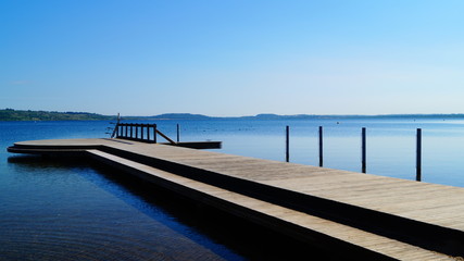 Steg am Berzdorfersee in Sachsen, Deutschland