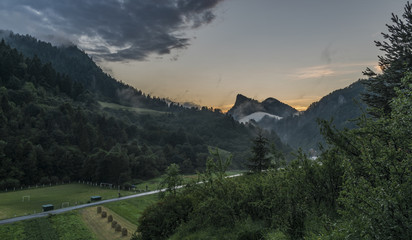 Sunset in Lesnica village after storm © luzkovyvagon.cz