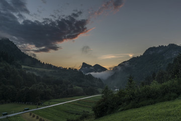 Sunset in Lesnica village after storm © luzkovyvagon.cz