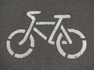 Bicycle pictogram on a bicycle track