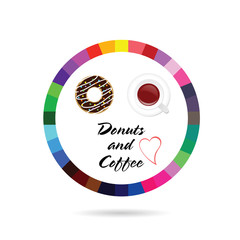 donuts and coffee icon illustration