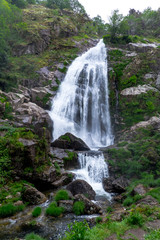 Fototapeta na wymiar Front View of Natural Remote Waterfall
