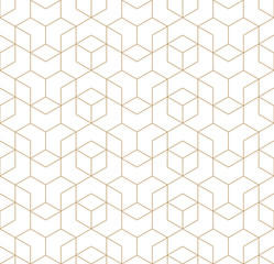 motif de cubes vectoriels de grille de ligne géométrique sans soudure