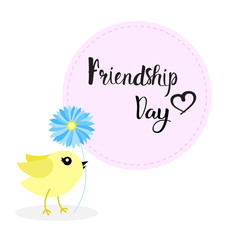 Happy Friendship Day Greeting Card Friends Holiday Banner Flat Vector Illustration