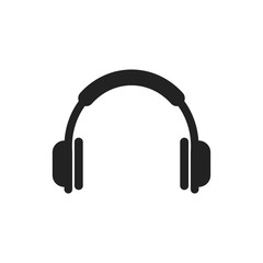Headphone vector icon. Earphone headset sign illustration.