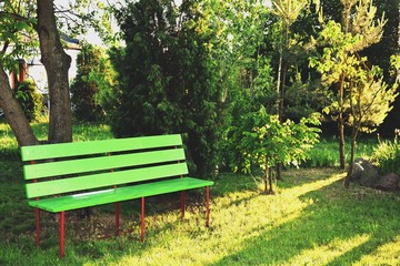 zielona ławka