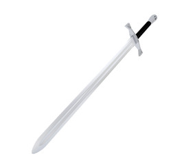 Long Medieval sword isolated on white background, 3D rendering