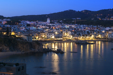 The lights of the seaside town