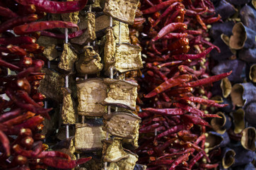 Dried vegetables; Dired Eggplant  and papper