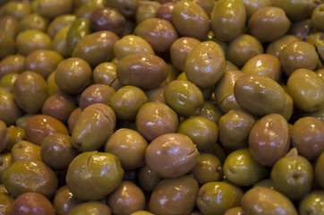 Green Olive background. Fresh Harvested Olive