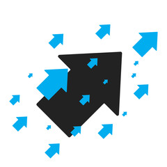 Arrow up vector icon. Forward arrow sign illustration. Business concept.