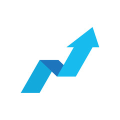 Arrow growing graph vector icon. Progress arrow grow sign illustration. Business concept.