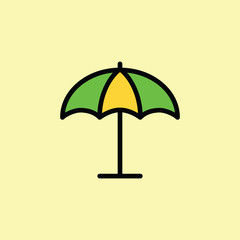 parasol, umbrella icon thin line on color background