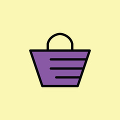 beach bag icon thin line on color background