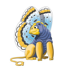 Adorable Dragon Butterfly cartoon character, vector EPS10