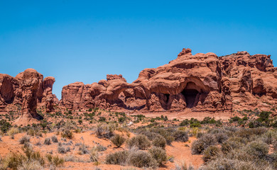Quaint stone monuments of the Moab Desert, Utah, USA. Arches National Park